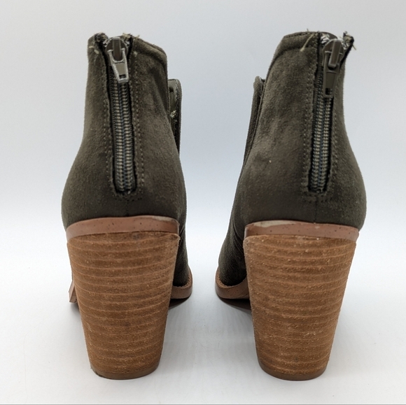 Joie Kayden moss green faux suede slip on wedge heel ankle boot 10 - Picture 5 of 13